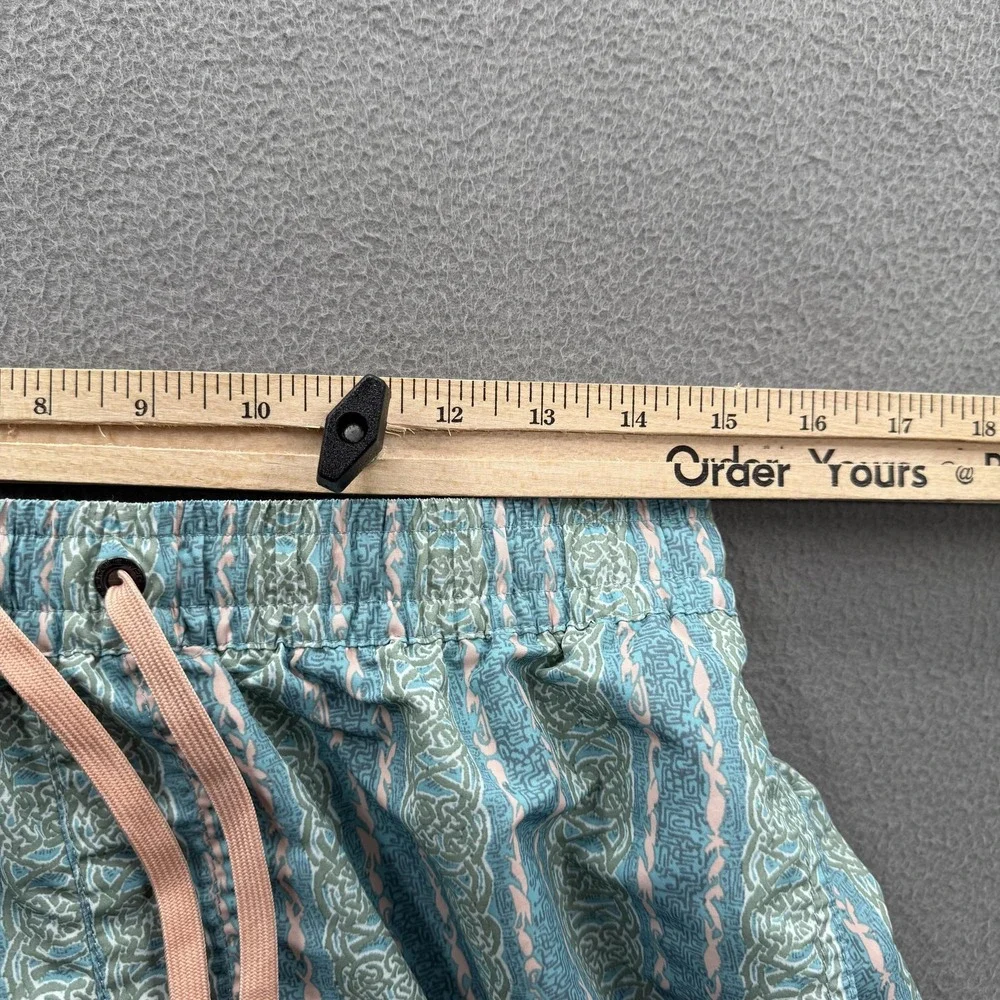 Quiksilver Swim Shorts Mens Medium Blue Striped Trunks UnLined Drawstring Beach - Picture 5 of 8